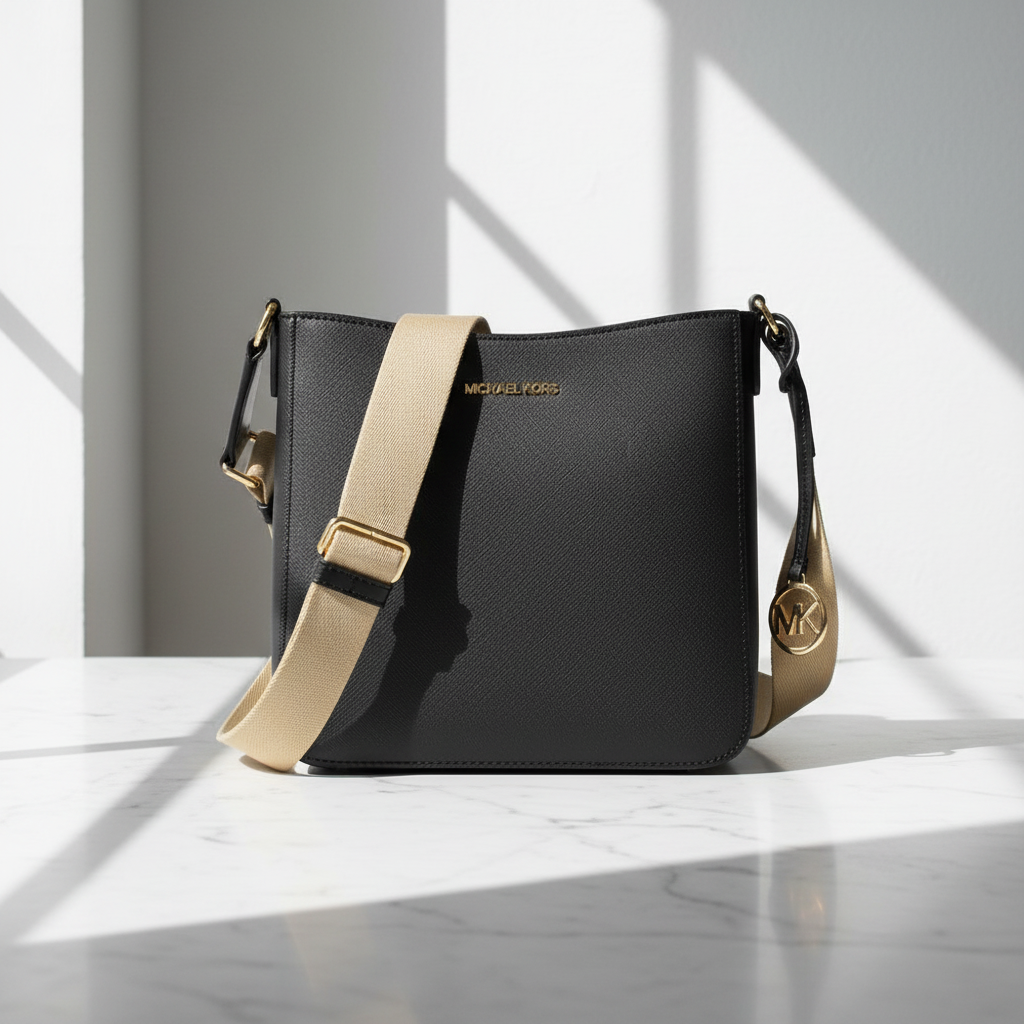 Černá plátěná crossbody kabelka Michael Kors