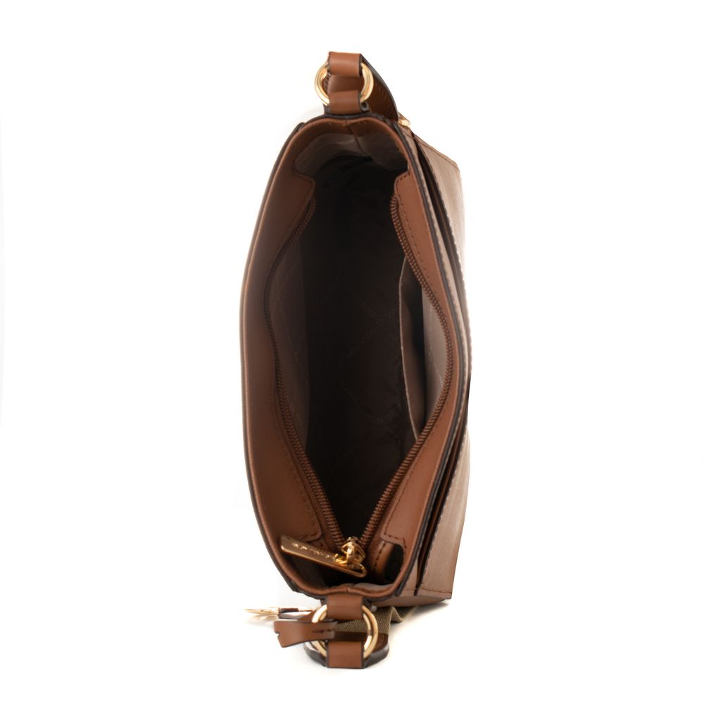 Hnědá plátěná crossbody kabelka Michael Kors