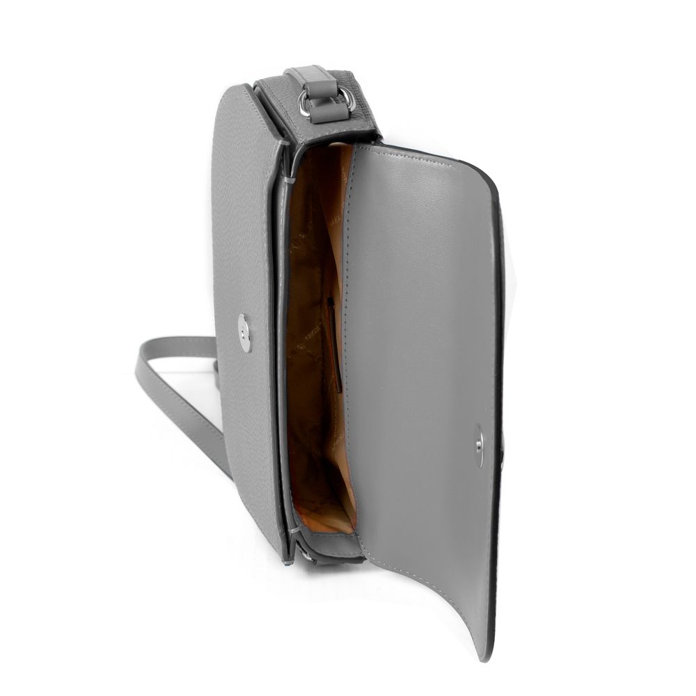 Šedá kožená crossbody kabelka Michael Kors