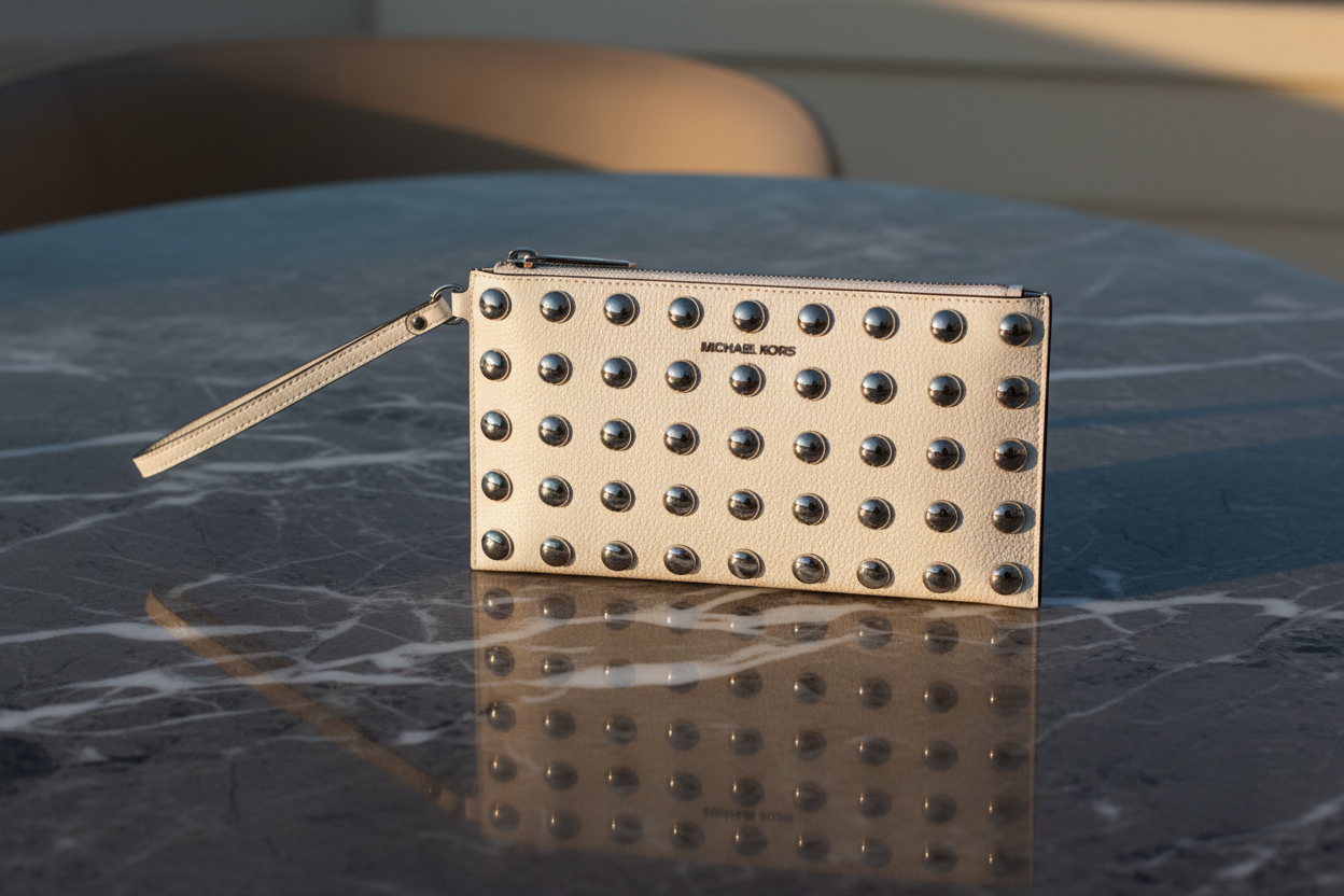 Bílá kožená psací kabelka Michael Kors