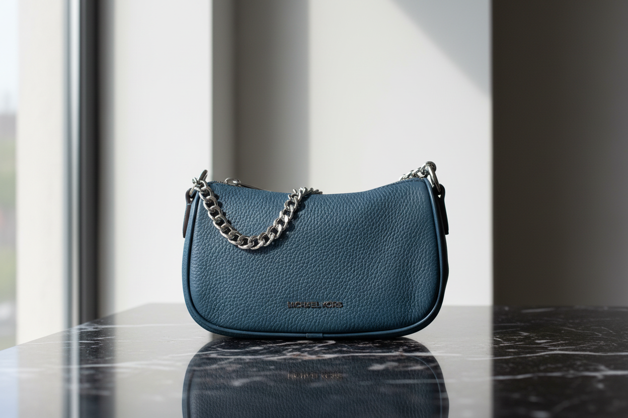 Modrá kožešinová kabelka přes rameno Michael Kors