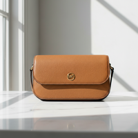 Hnědá kožená crossbody kabelka Michael Kors