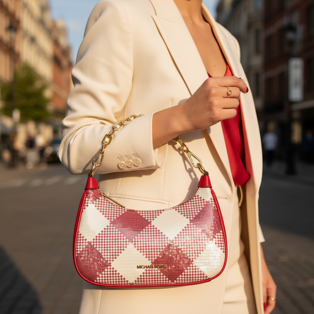 Vícebarevná plátěná kabelka přes rameno Michael Kors