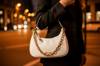 Bílá kožená taška přes rameno Michael Kors