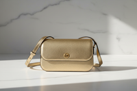 Zlatá kožená crossbody kabelka Michael Kors