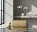 Zlatá kožená crossbody kabelka Michael Kors