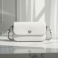 Bílá kožená crossbody kabelka Michael Kors