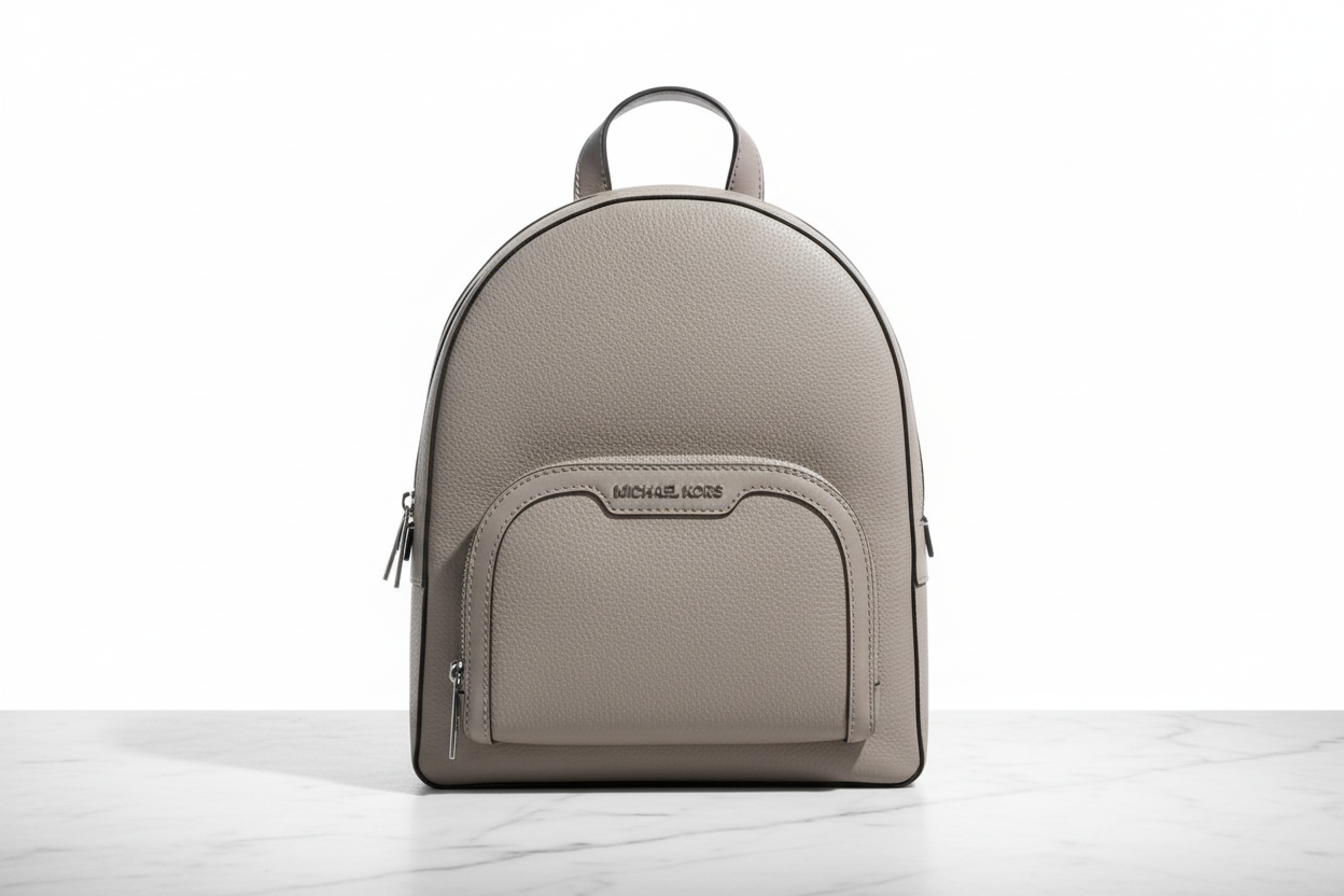 Šedý kožený batoh Michael Kors