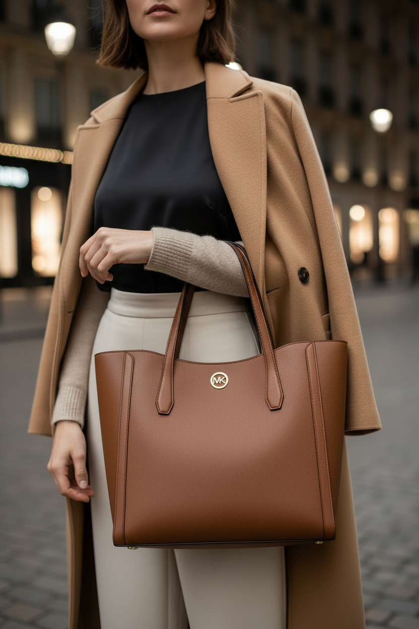 Hnědá plátěná taška Michael Kors