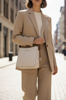 Plátěná kabelka Michael Kors béžová