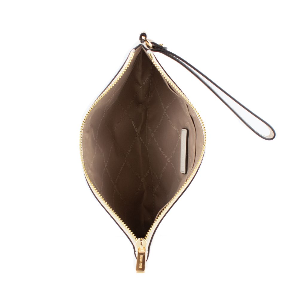 Béžová kožená psací taška Michael Kors