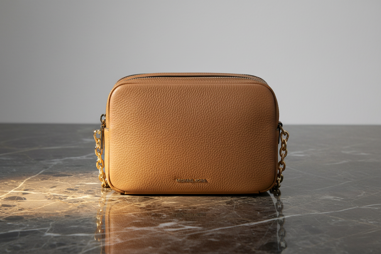 Hnědá telecí kožená kabelka přes rameno Michael Kors Bos Taurus