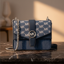 Modrá plátěná crossbody kabelka Michael Kors