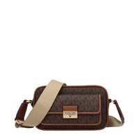 Hnědá látková crossbody kabelka Michael Kors