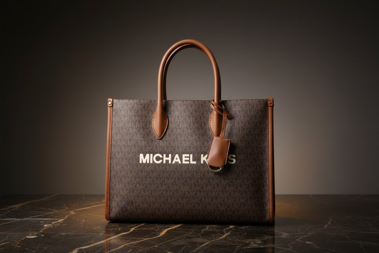 Hnědá látková kabelka Michael Kors