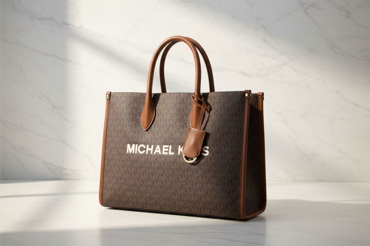 Hnědá látková kabelka Michael Kors