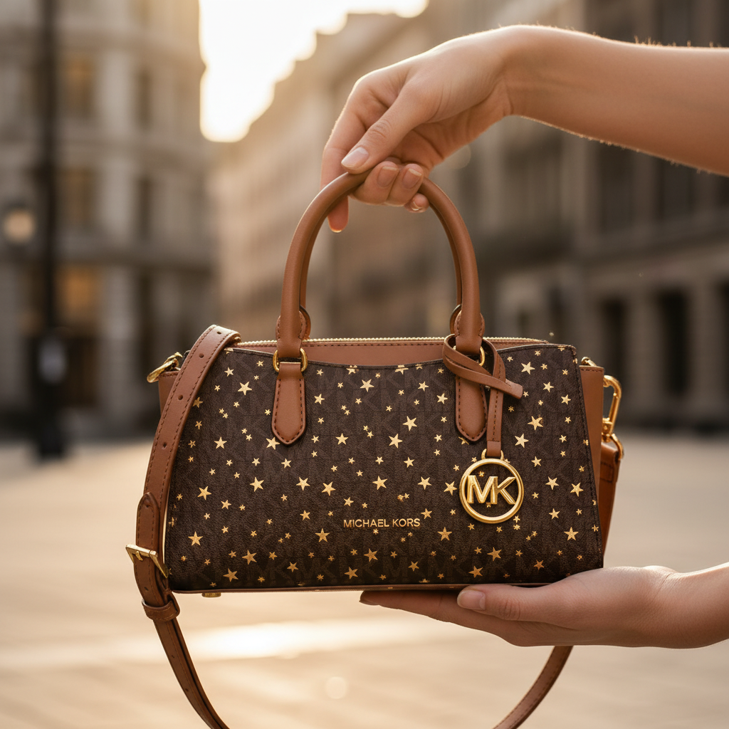 Hnědá plátěná kabelka Michael Kors