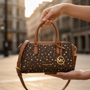 Hnědá plátěná kabelka Michael Kors