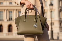 Kožená kabelka Michael Kors zelená