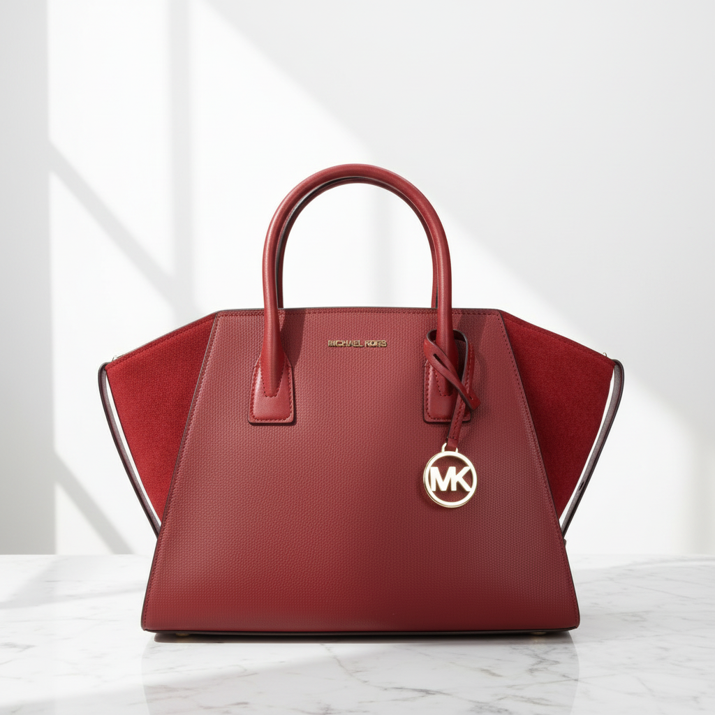 Červená kožená kabelka Michael Kors