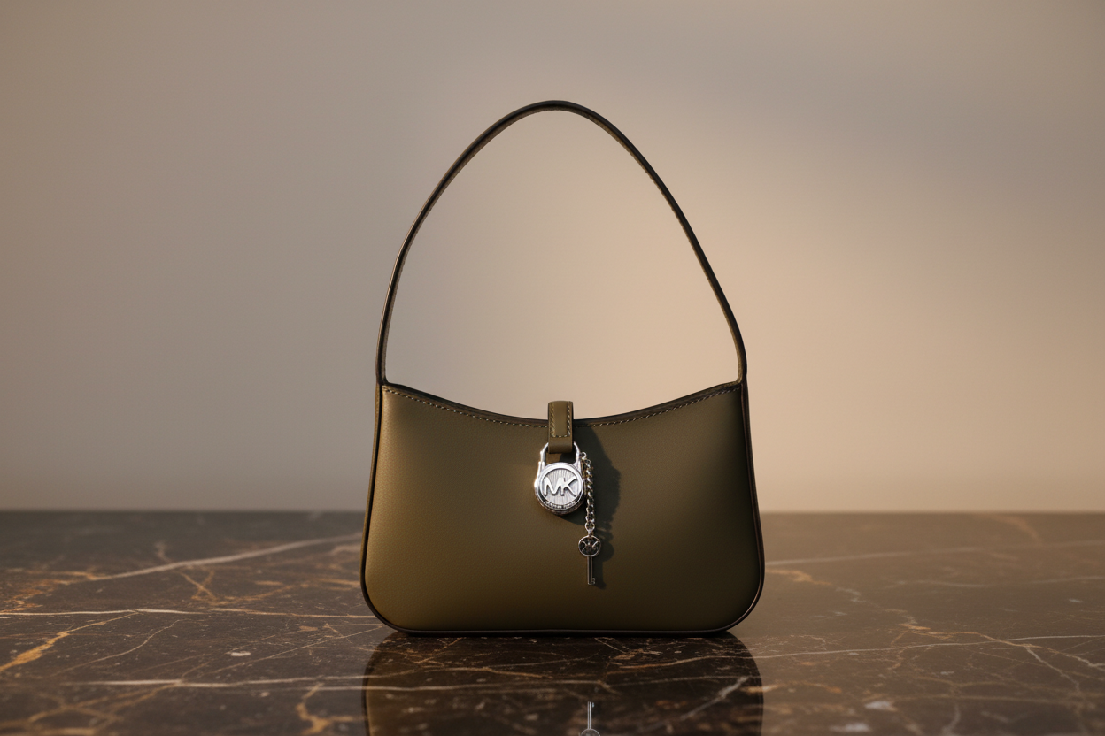 Kožená kabelka Michael Kors zelená