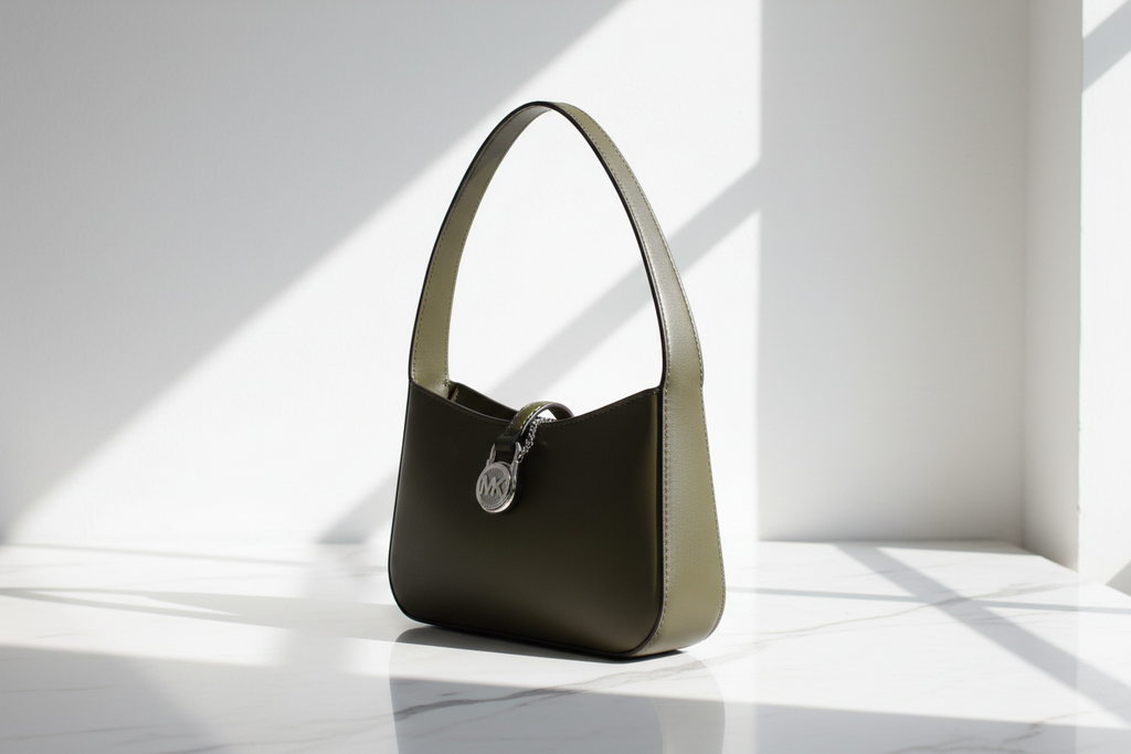 Kožená kabelka Michael Kors zelená