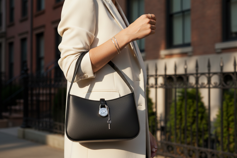 Černá kožená kabelka Michael Kors