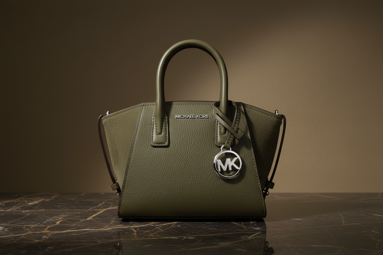 Kožená kabelka Michael Kors zelená