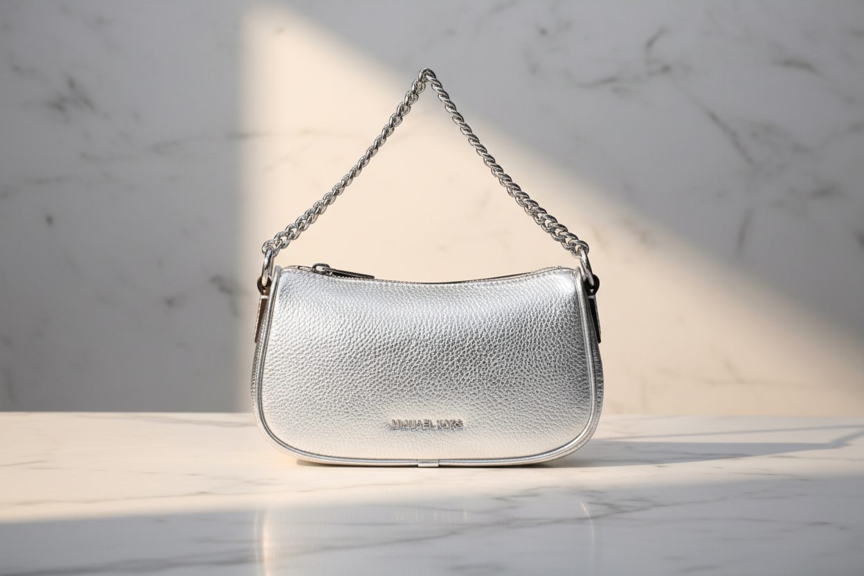 Šedá kožená kabelka Michael Kors