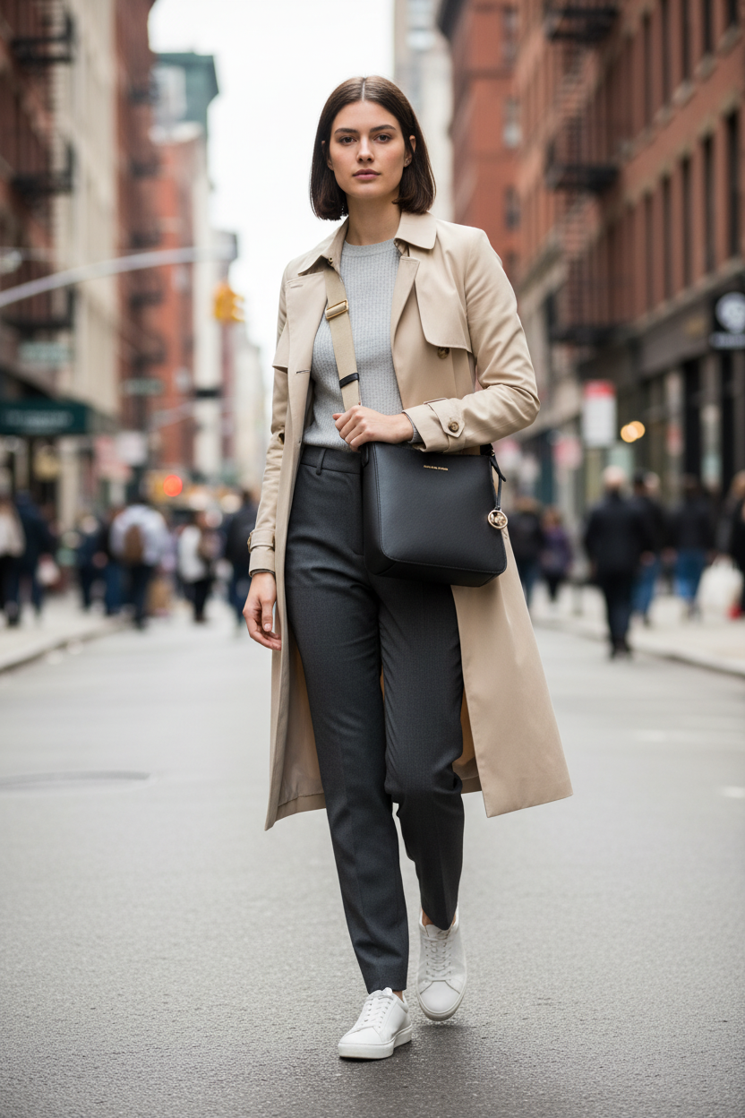 Černá kožená crossbody kabelka Michael Kors