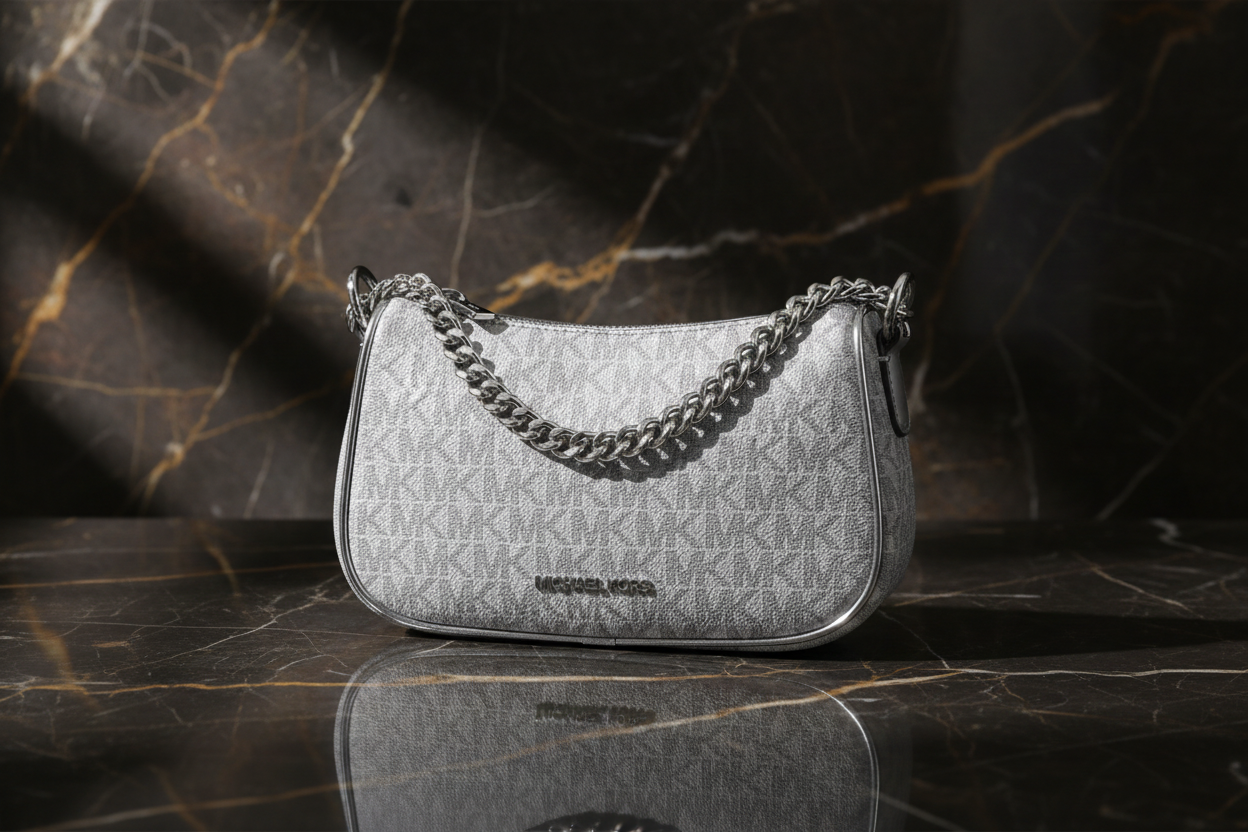 Plátěná kabelka Michael Kors šedá