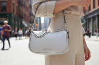 Michael Kors šedá kožešinová kabelka přes rameno