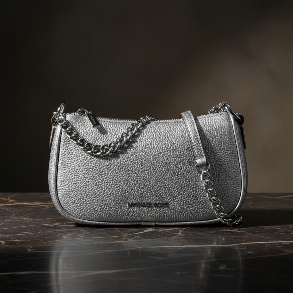 Michael Kors šedá kožešinová kabelka přes rameno