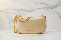 Michael Kors zlatá kožešinová kabelka přes rameno