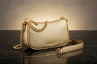 Michael Kors zlatá kožešinová kabelka přes rameno