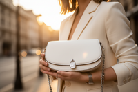 Michael Kors White Leather Shoulder Bag