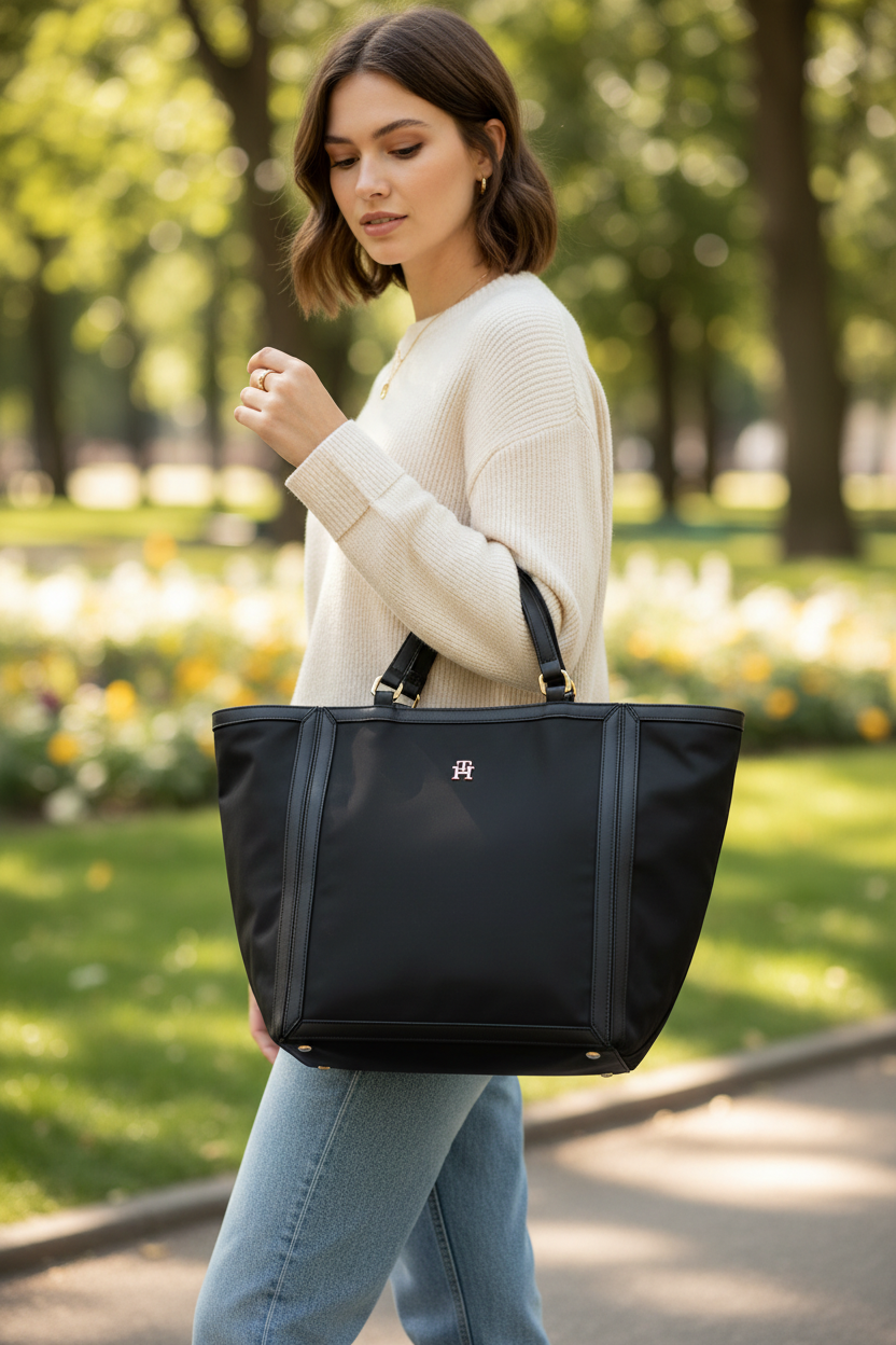 Dámská kabelka Tommy Hilfiger z černého polyesteru