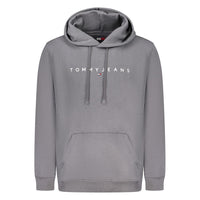 Pánská mikina s kapucí a výšivkou Tommy Hilfiger Grigio Cotton