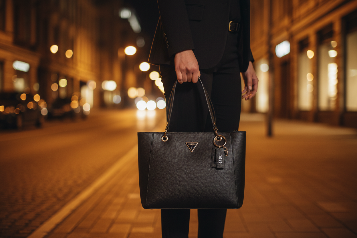 Dámská kabelka Guess Jeans z černého polyuretanu