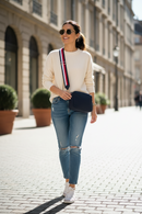 Dámská kabelka přes rameno Tommy Hilfiger modrá z polyesteru