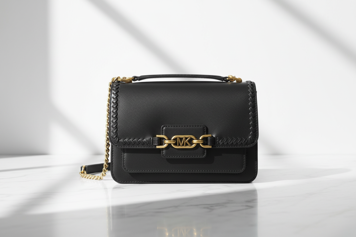 Černá kožená taška přes rameno Michael Kors