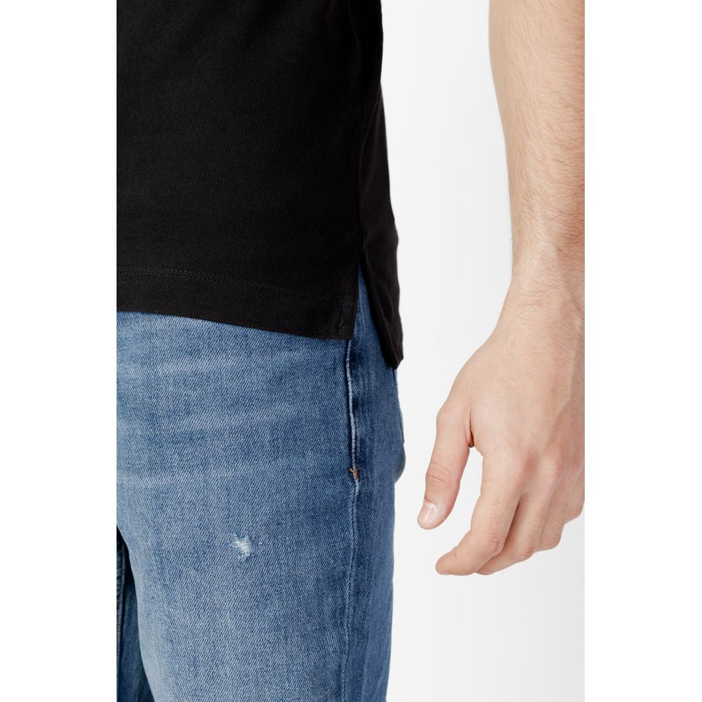 Černé bavlněné polo tričko Tommy Hilfiger Jeans