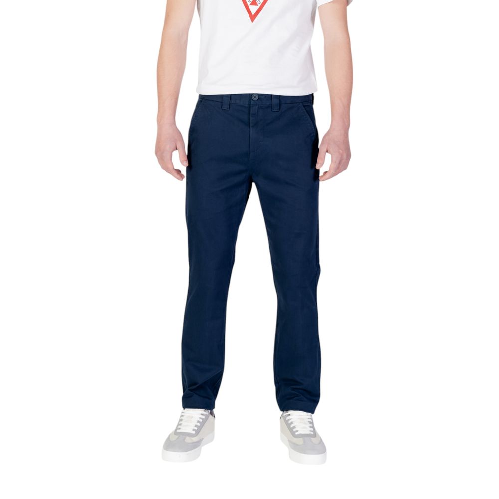 Modré bavlněné úzké kalhoty Tommy Hilfiger Jeans