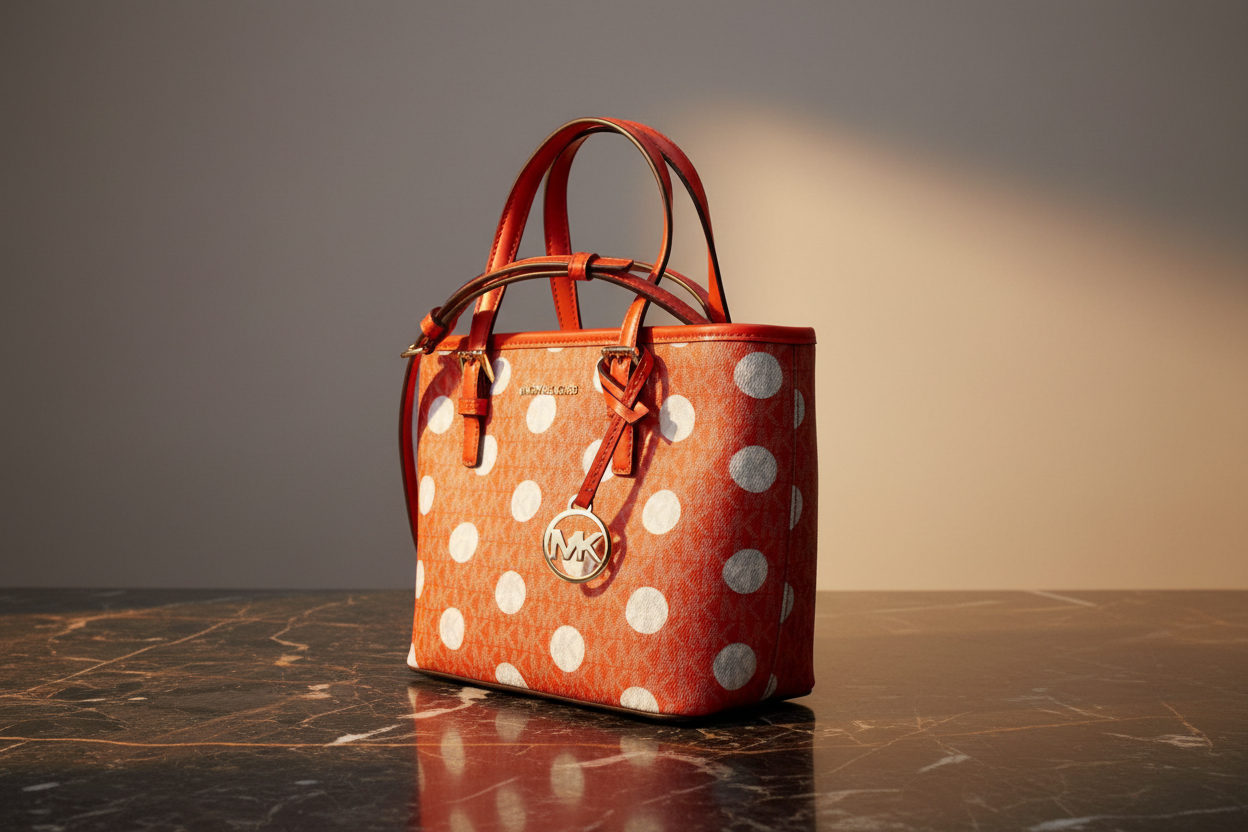 Oranžová látková kabelka Michael Kors