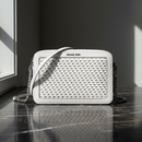 Bílá kožená crossbody kabelka Michael Kors