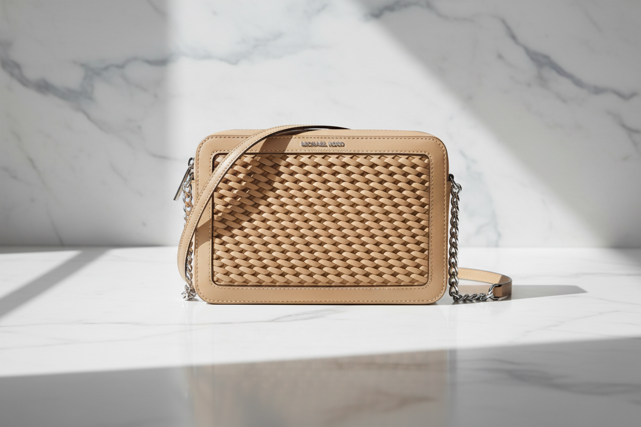 Hnědá kožená crossbody kabelka Michael Kors