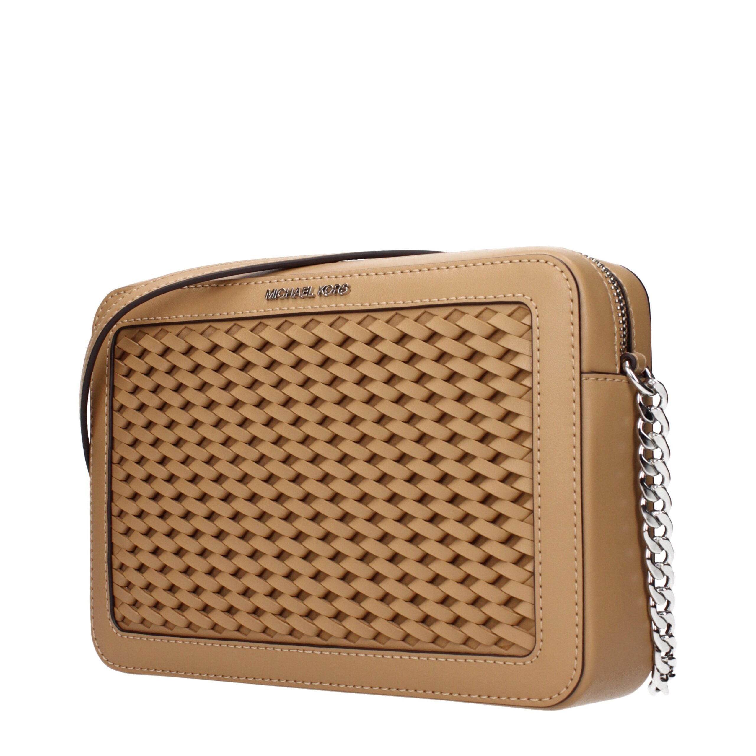 Hnědá kožená crossbody kabelka Michael Kors