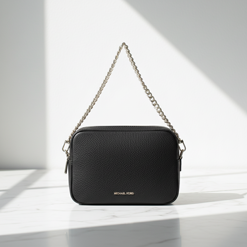 Černá telecí kožená taška přes rameno Michael Kors Bos Taurus