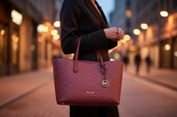 Červená látková kabelka přes rameno Michael Kors